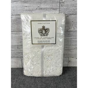 COURT Of VERSAILLES King Pillowcases CORONATION White Cotton Set Cannon